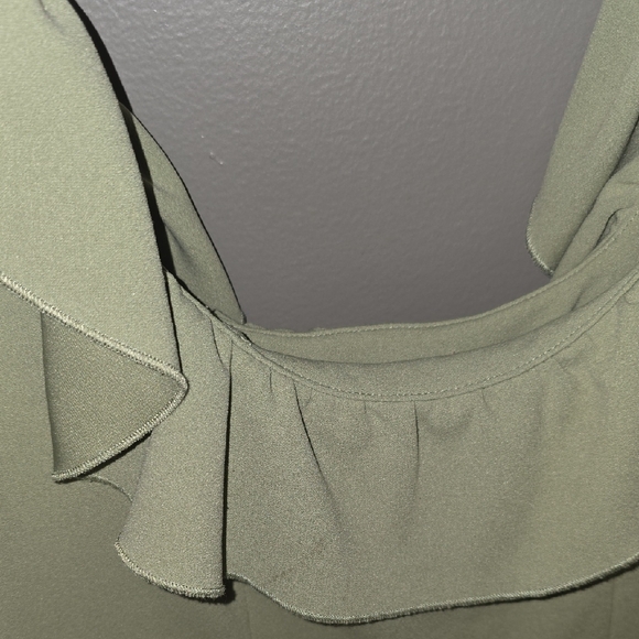 As Is- Show Me Your MuMu Ruffle Dress in Olive- Sold As Is - Picture 5 of 10